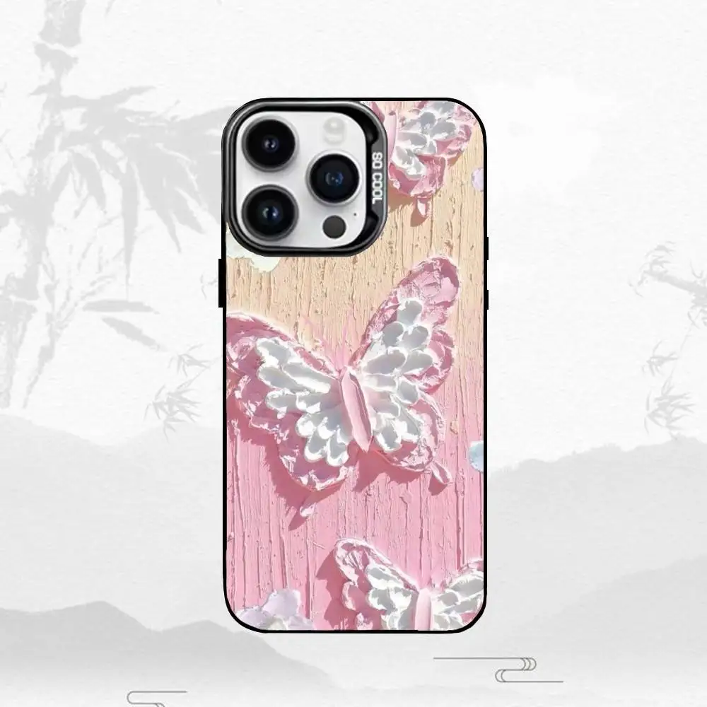 حافظة هاتف ثلاثية الأبعاد لهاتف iPhone17,16,15,14,13,12,11 Plus، Pro Max غطاء داخلي مطلي بالفضة باللون الأسود