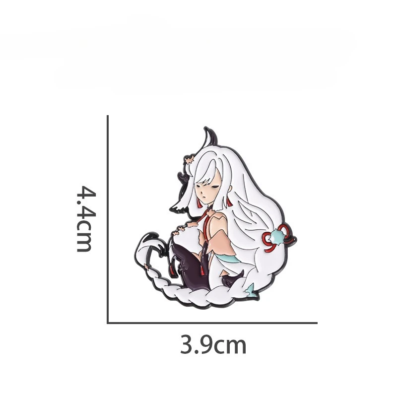 4pcs Genshin Impact Shenhe Neuvillette kawaii 금속 브로치 선물