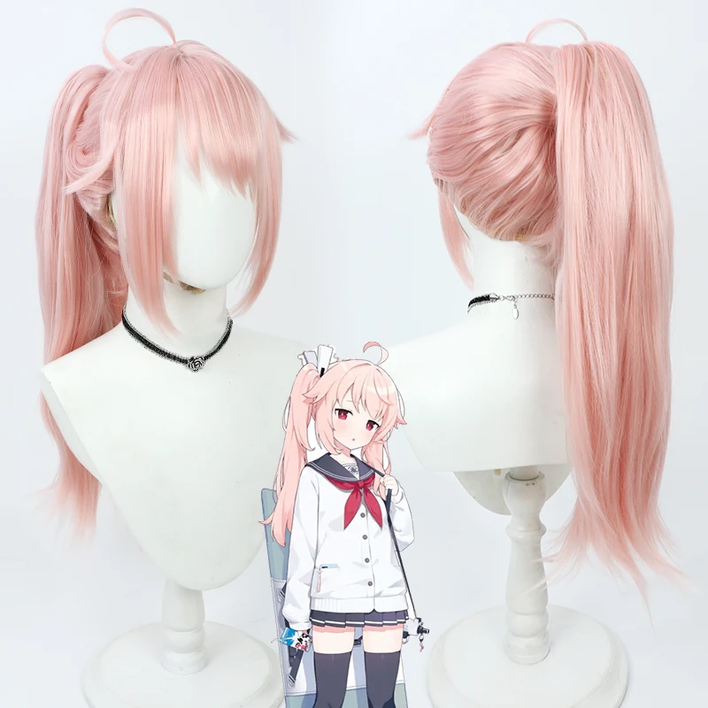 

Anime Game Blue Archive Yutori Natsu Cosplay Pink Ponytail Wigs For Women Heat Resistant Synthetic Hair Halloween Carnival Wigs