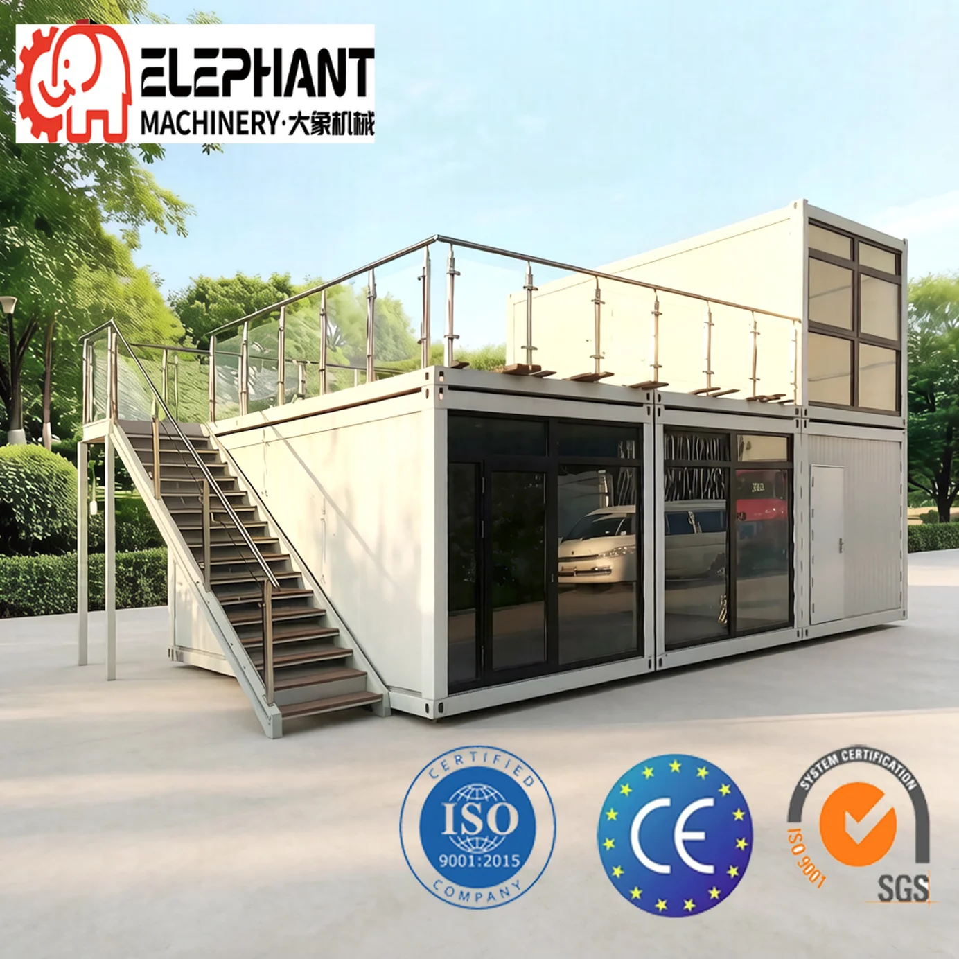 DX House 2-Story Detachable Folding Container House Modern Modular Eco-friendly Office Building Hotel Warehouse Hospital