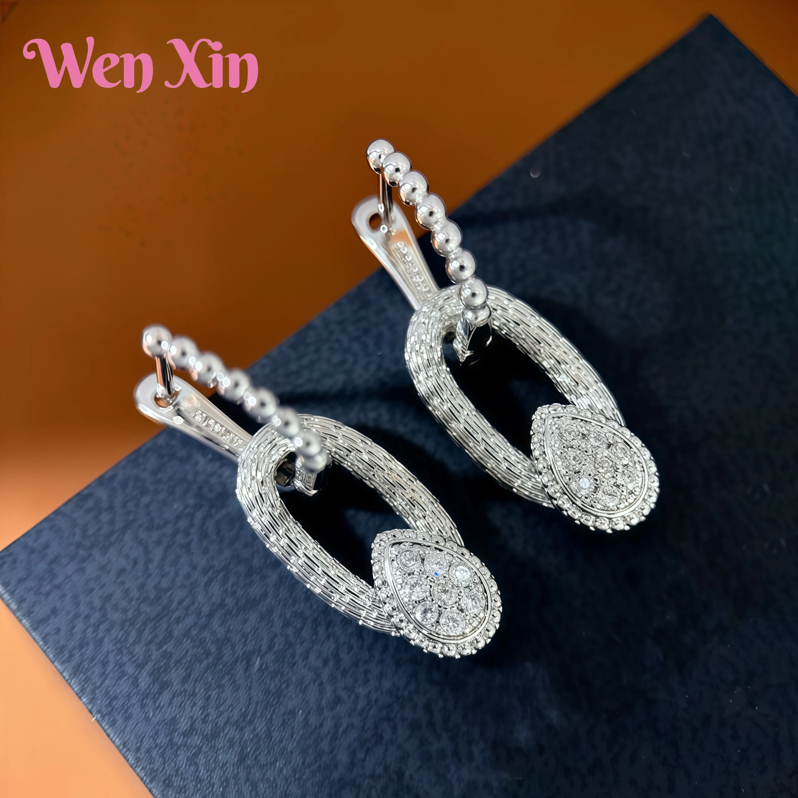 

WENXIN Top Quality Luxury Brand High Quality Hot Selling Fashionable Earrings Snake Scale Oval Circle Water Droplet Bracelet