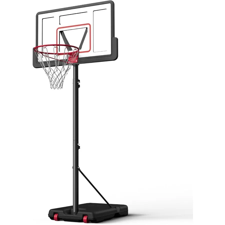 ห่วงบาสเก็ตบอลกลางแจ้งแบบปรับได้สำหรับวัยรุ่น ระบบเป้าบาสเก็ตบอลแบบพกพาสำหรับสนามหลังบ้านและทางเดินรถ