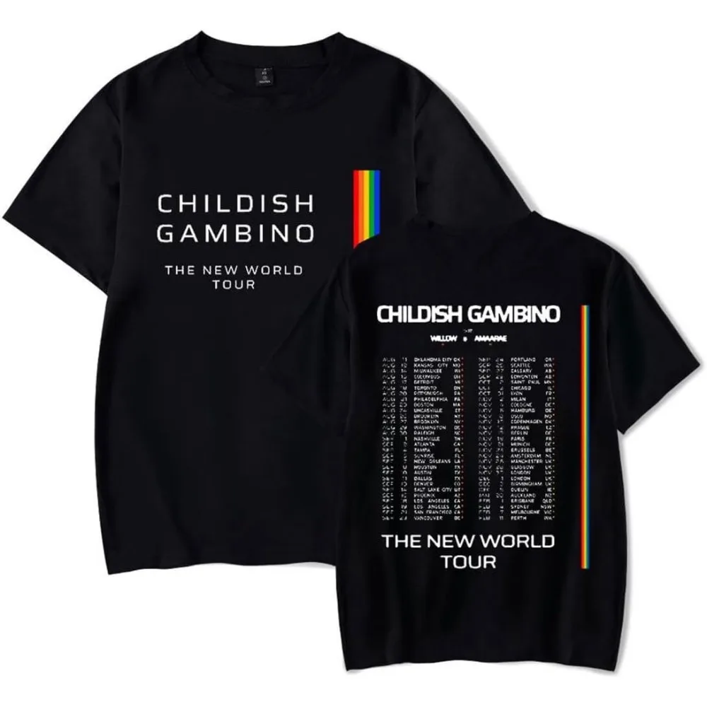 

Childish Gambino The New World Tour 2024 Merch Short Sleeve Tee Women Men Crewneck Fashion T-shirt Unisex Tops