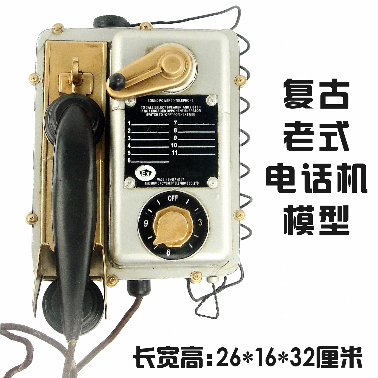 Iron Crafts Retro Wall-mounted Telephone Model Home Decoration American Bar Cafe Restaurant Wall Creative Decorative Ornament
