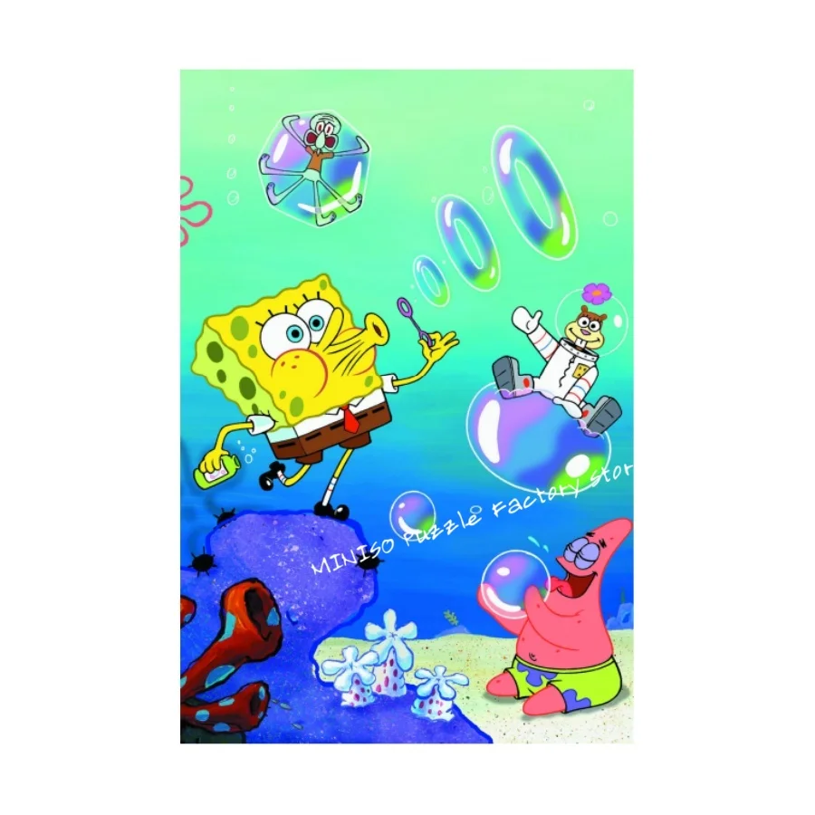Spongebob Squarepants Jigsaw Puzzles Cardboard/wooden 108/200/300/500/1000 Pieces Puzzles for Adults Kids Gifts Family Games ﻿