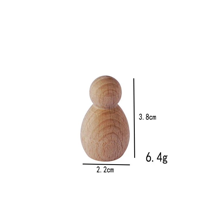 20st Houten Peg Pop Beuken Onvoltooide Houten Vormen Morden Craft Houten Losse Onderdelen DIY Accessoires voor Huisdecoratie