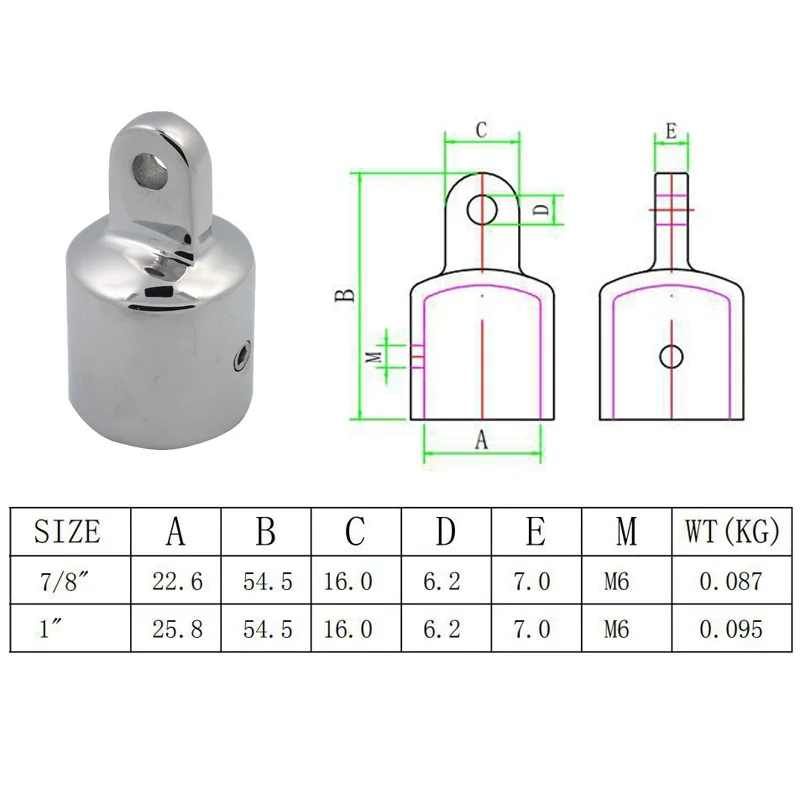 316 스테인레스 스틸 해양 보트 항해 하드웨어 데크 힌지 탑 캡 탑 슬라이드, 보트 하드웨어 키트용, 1 세트