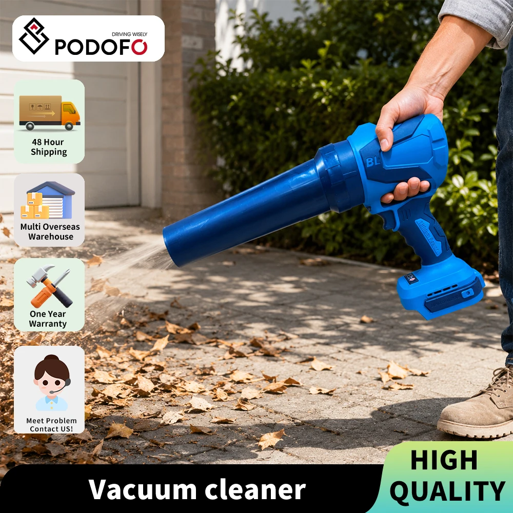 Podofo – aspirateur souffleur sans fil, sans balais, 2 en 1, outil électrique portatif pour tapis, sol, voiture, pour batterie Makita 21V