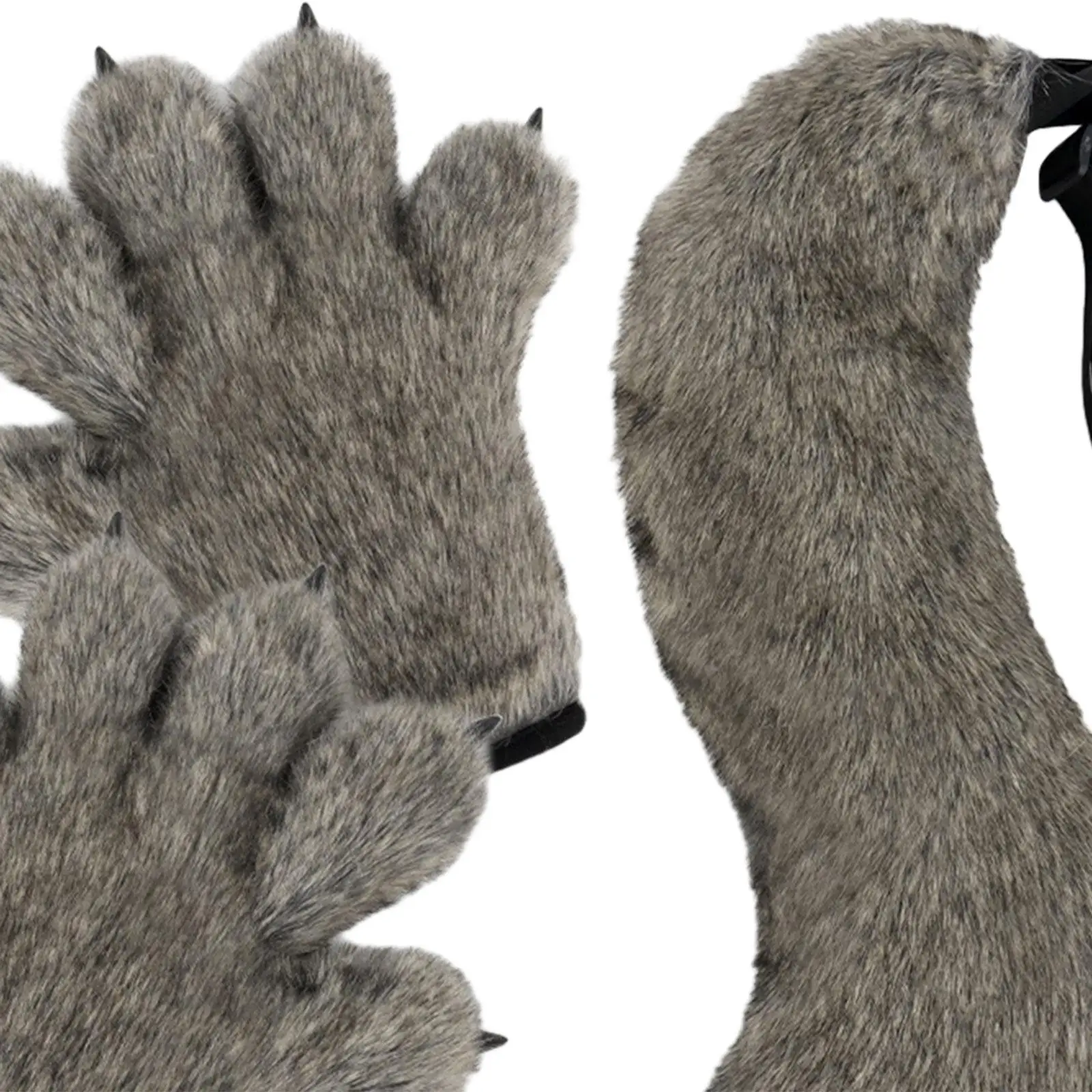 Ensemble de gants et de queue pour Halloween, pattes de bête de loup, décor de jeu de rôles, ensemble de costumes pour discothèque, fête, Festivals, carnaval, cadeau d'anniversaire