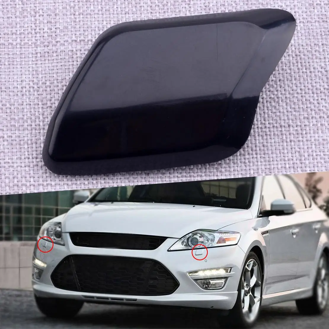 Car Left Bumper Headlight Headlamp Washer Jet Cover Cap Fit for Ford Mondeo MK4 2007 2008 2009 2010