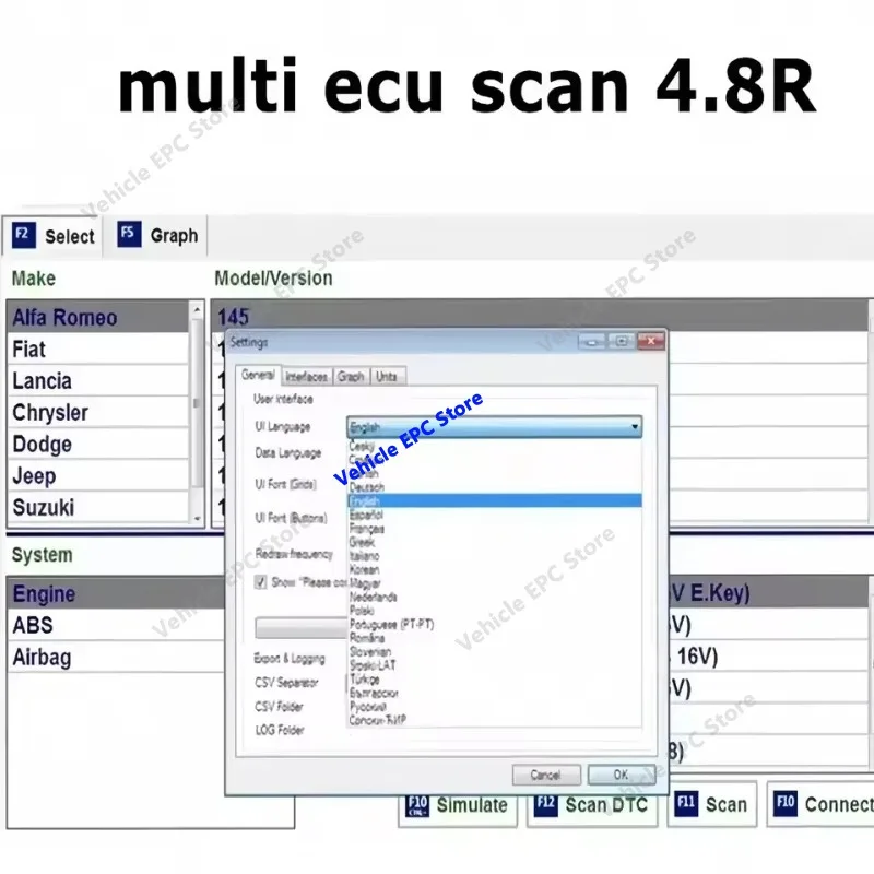 Newest multiecuscan fiat original software 2024 Multiecuscan V5.0 For Fiat/Chrysler/Dodge/Jeep/Suzuki Scanner Software V4.8 Work