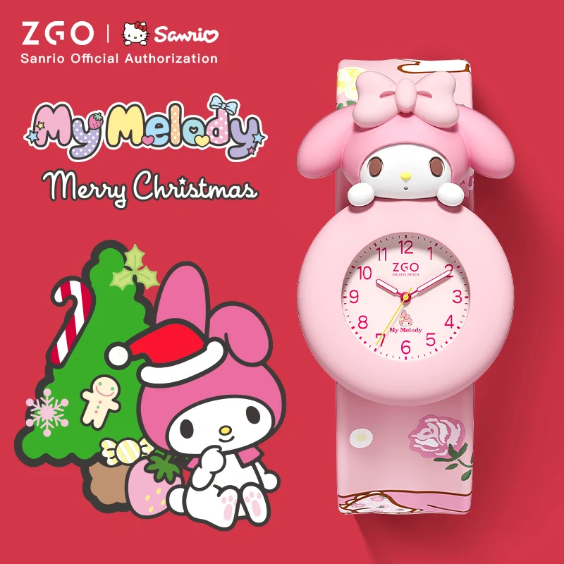 ZGO X Sanrio My Melody Children's Watches 5-12 Age Boys Girls Waterproof Kids Quartz Watch Hello Kitty Fun Toy For Children 307