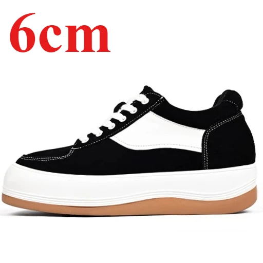 

Canvas Height Increasing Board Shoes for Men's 6cm Casual Thick Soled Big Heads Bread Shoes Comfortable Invisible Elevator Shoes