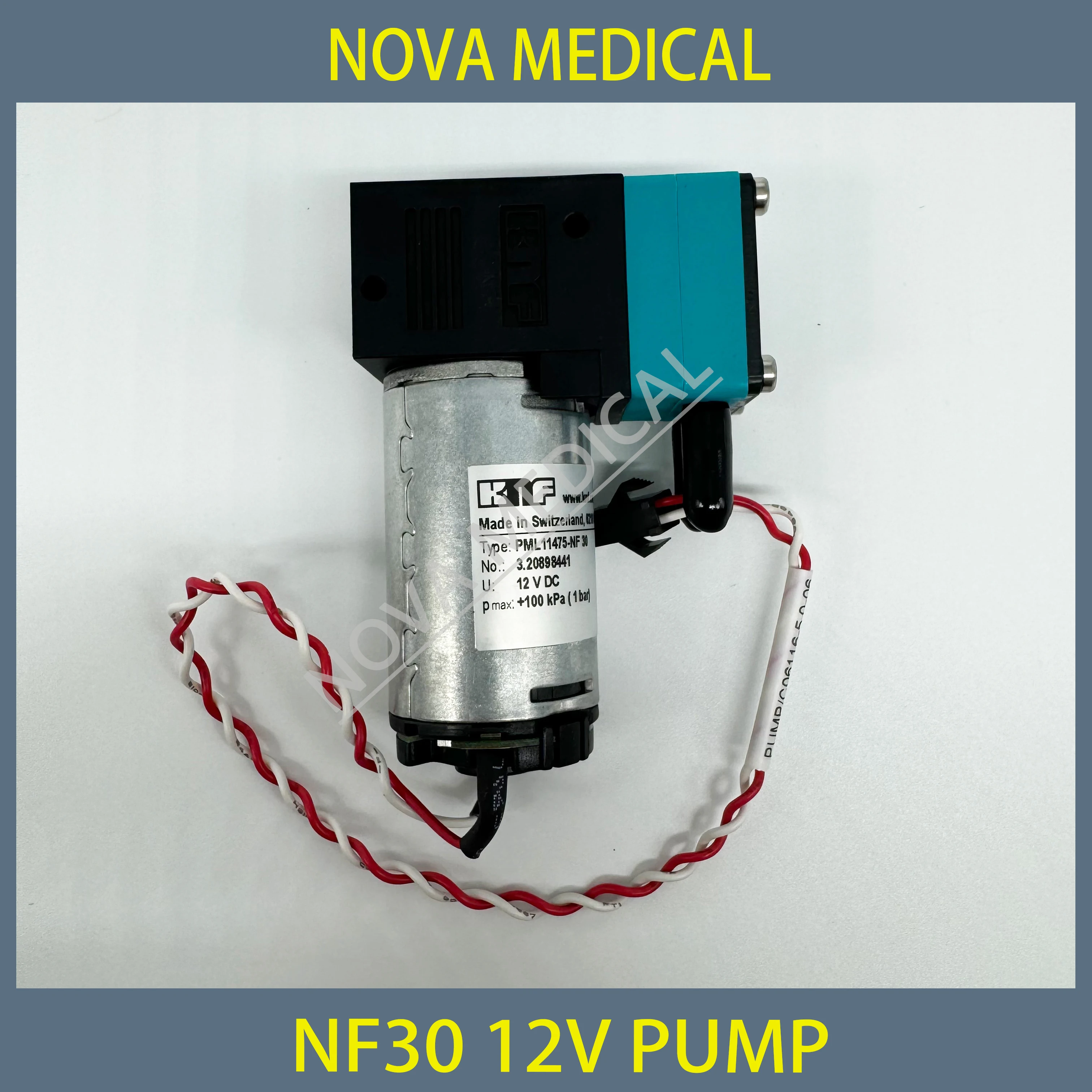 Bomba de diafragma giratoria para desecho, bomba Original KNF NF30 de 12V para Mindray BS240, BS300, BS320, BS330E, BS350E, BS380, BS390, BS430, BS450