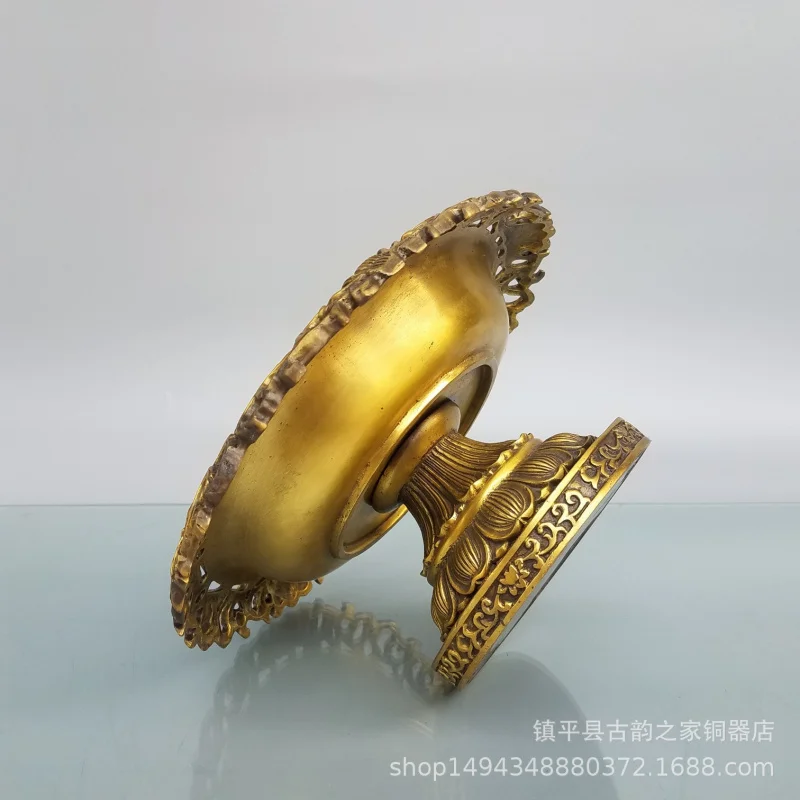 Brass Household Fruit Buddhist Altar Offering Supplies Wholesale Copper Plate Crafts Ornaments Decor