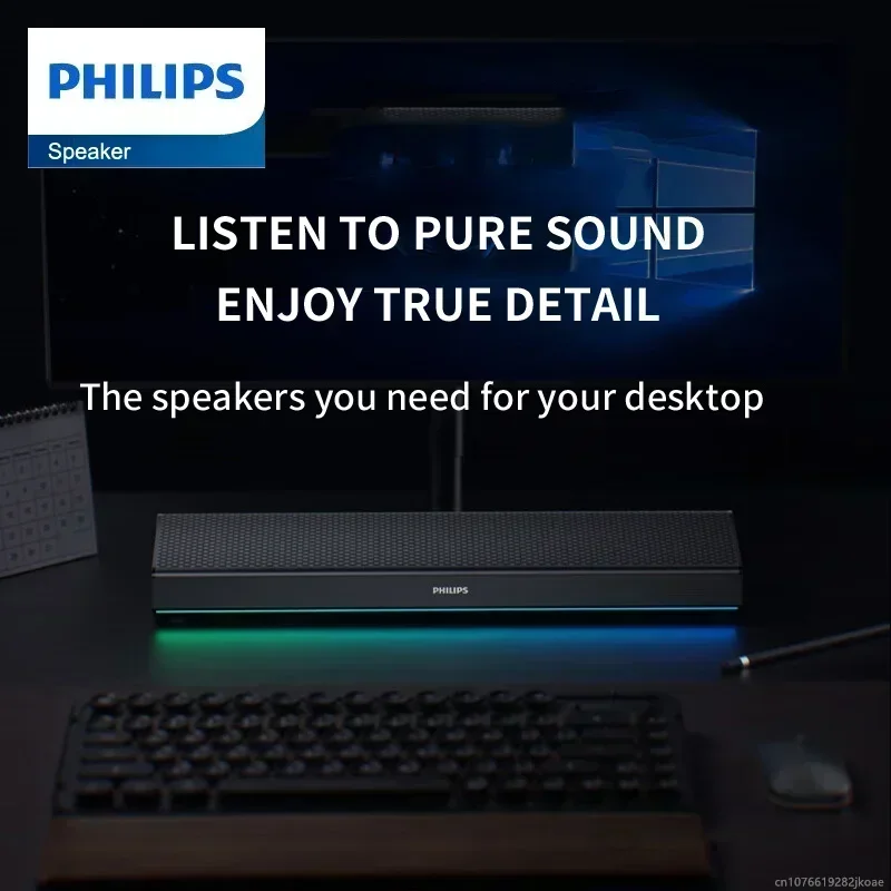 Philips SPA5109 Wireless Speakers Supports Bluetooth and Wired Connections Portable Mini Office Computer Desktop Home Reproducer