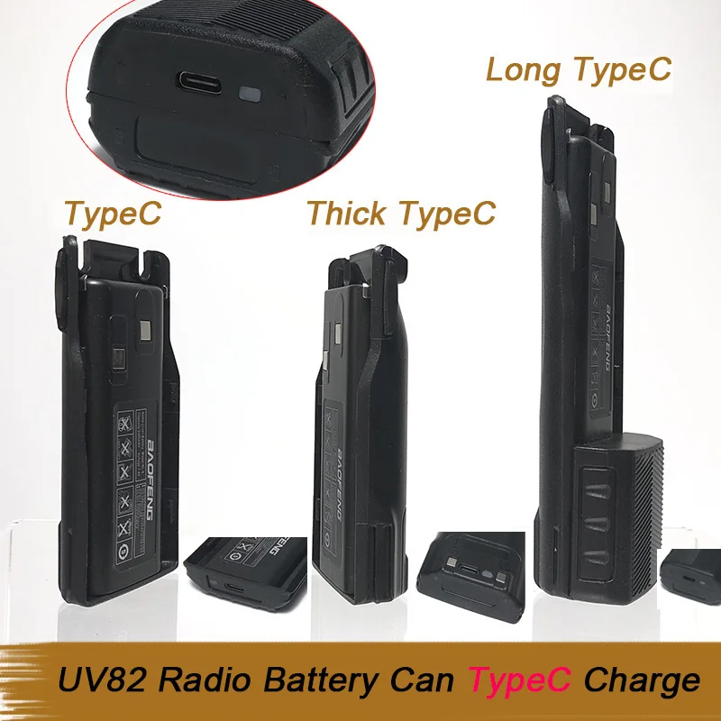 Baofeng uv 82 Battery Type-C for Walkie Talkie Rechargable Batterior Baofeng 8D Two Way CB Radio USB Battery Wireless set