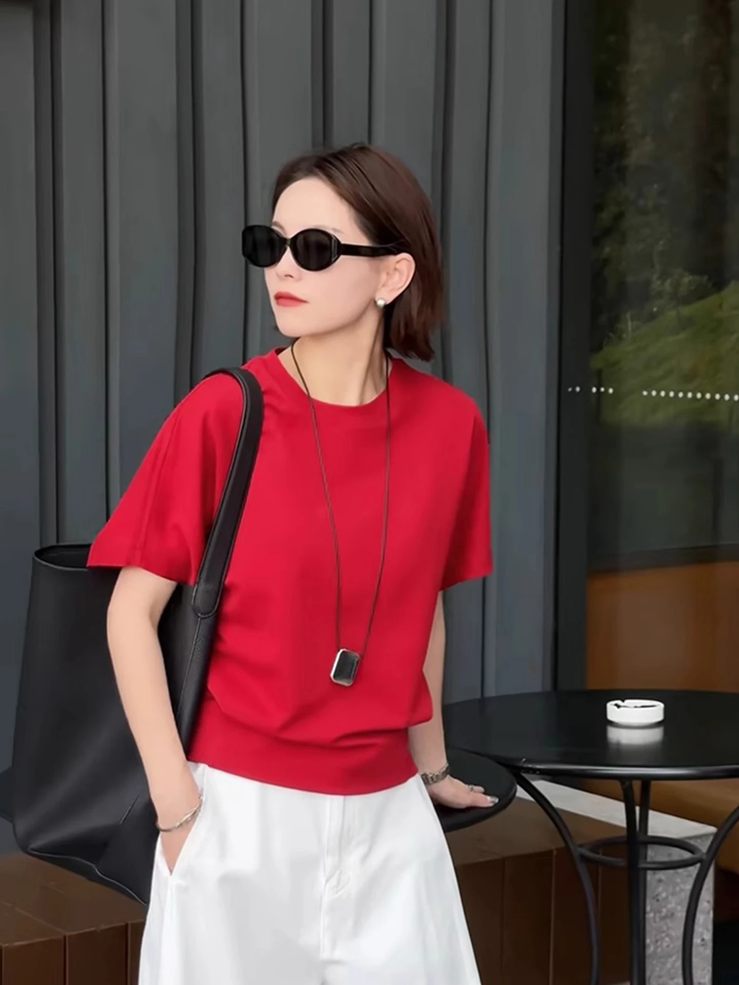 Chic Colore rotondo Ne ort Sve T-irt Design Sensation Faionable Base irt Giovani Coreano Sle Pendolarismo Vento