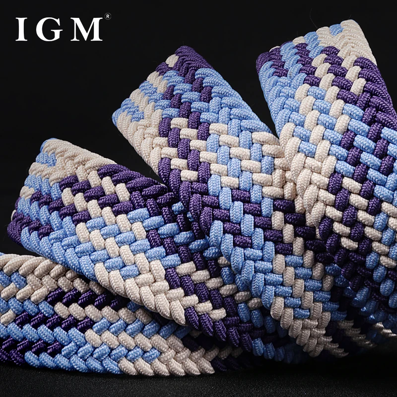 Punch Free En Veelzijdige Jeans Inzet Riem Dames Canvas Riem Dames Geweven Elastische Student Decoratieve Riem