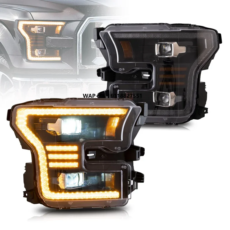 

Plug&Play VLAND LED Projector Headlights for F150 Halogen Models 2015-2017 12V Amber DRL & White DRL