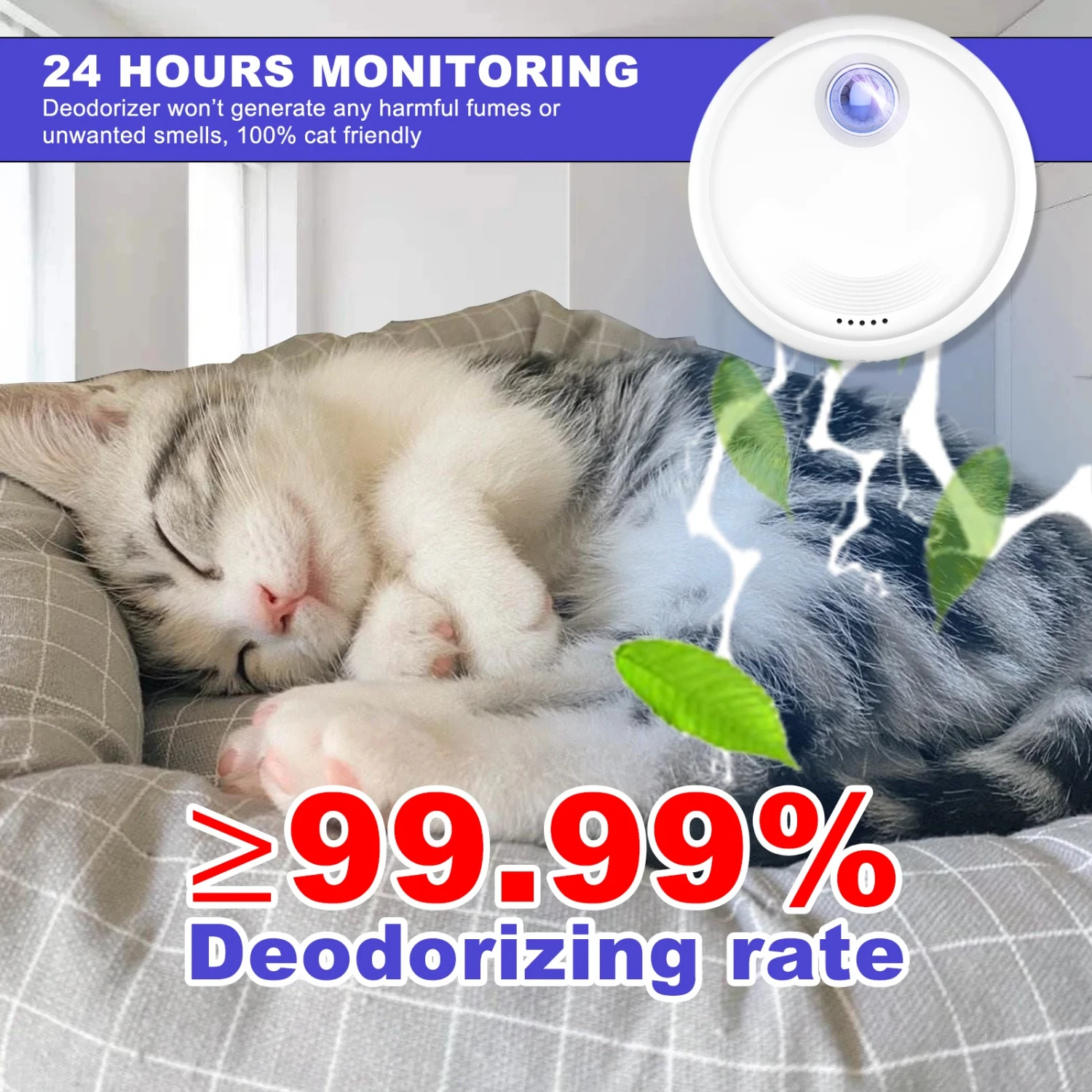 4000mAh Smart Cat Odor Purifier For Cats Litter Box Deodorizer Dog Toilet Rechargeable Air Cleaner Pets Deodorization