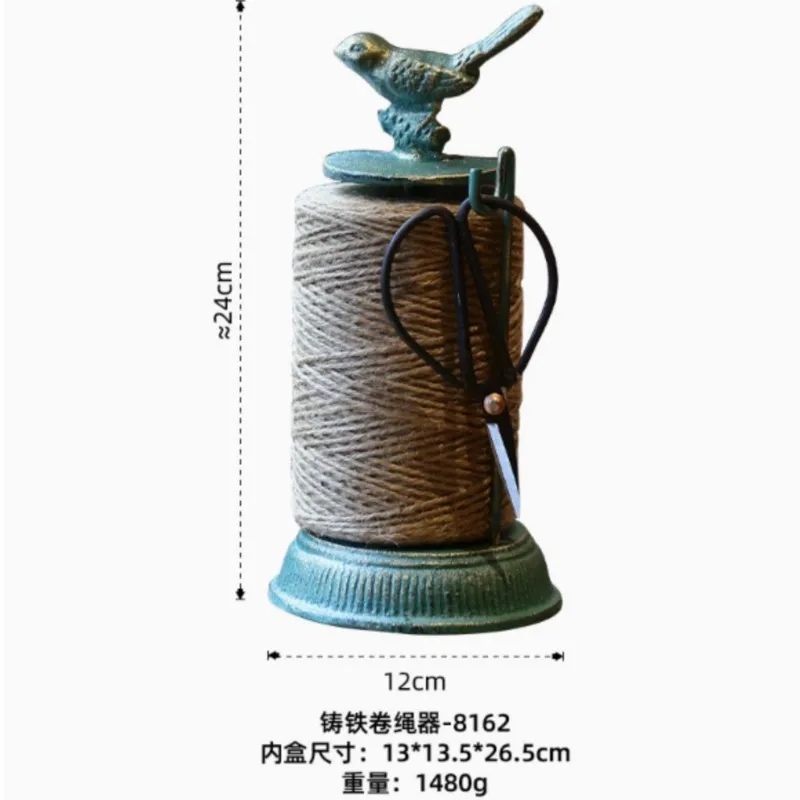 Vintage Cast Iron Twine Holder Animal Shape Cotton Linen Spool for Handmade Floral Sewing Thread Storage Desktop Decor Ornament