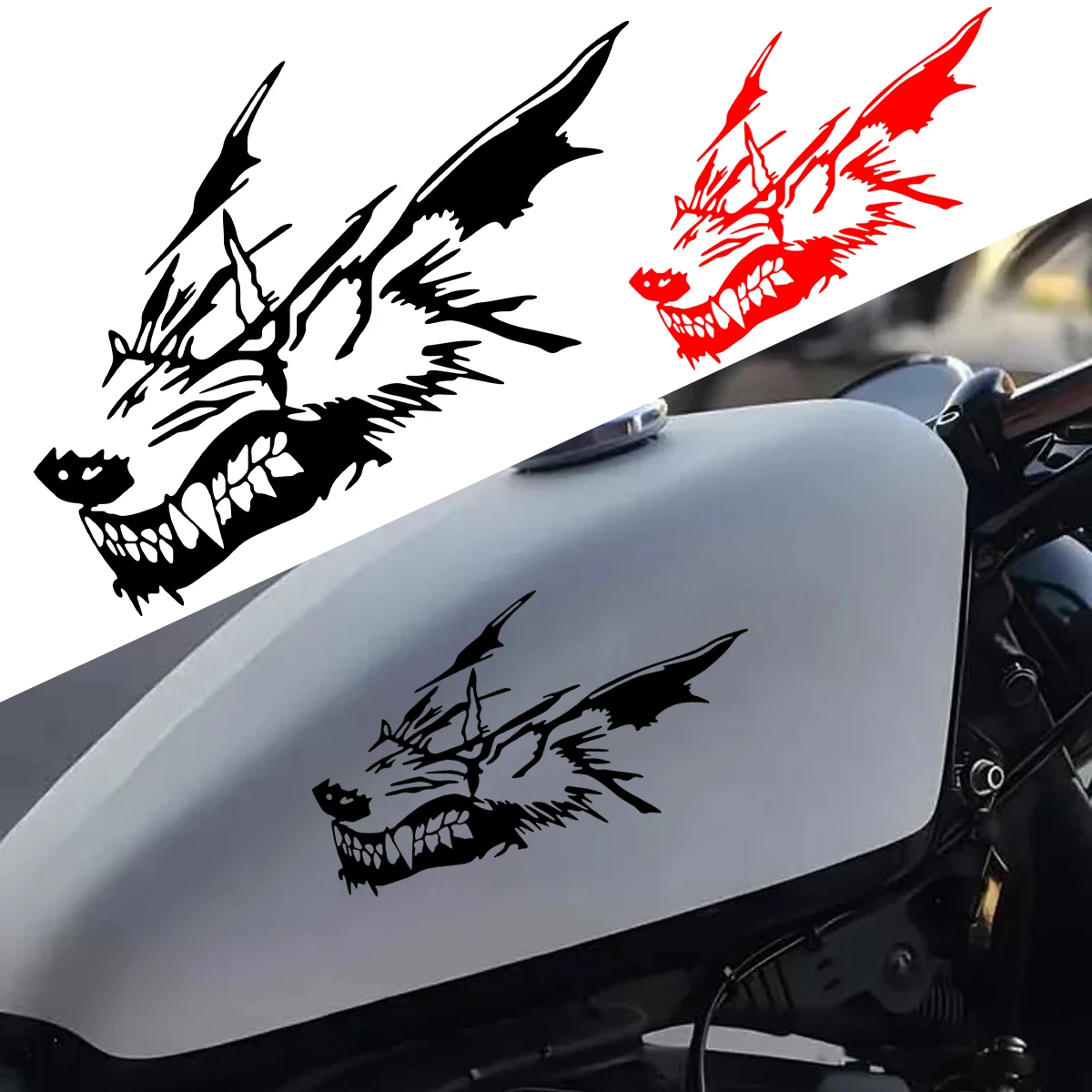 Fierce Wolf Reflective Car Stickers Motorcycle Auto Body Fuel Tank Windshield Tail Trunk Moto Helmet Decor Accessories Decals