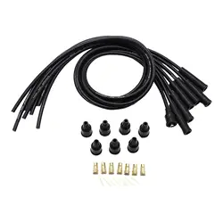 8mm Black Silicone HT Ignition Wires Car Accessories Spare Parts Spark Plug Cables Universal for 6 Cylinder Classic Cars