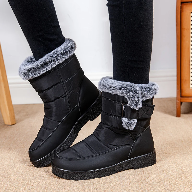 Vrouwen Waterdichte Winter Snowboots Antislip Platform Warme Enkellaarsjes Vrouwen Dikker Pluche Katoen Gewatteerde Schoenen Botas De Mujer