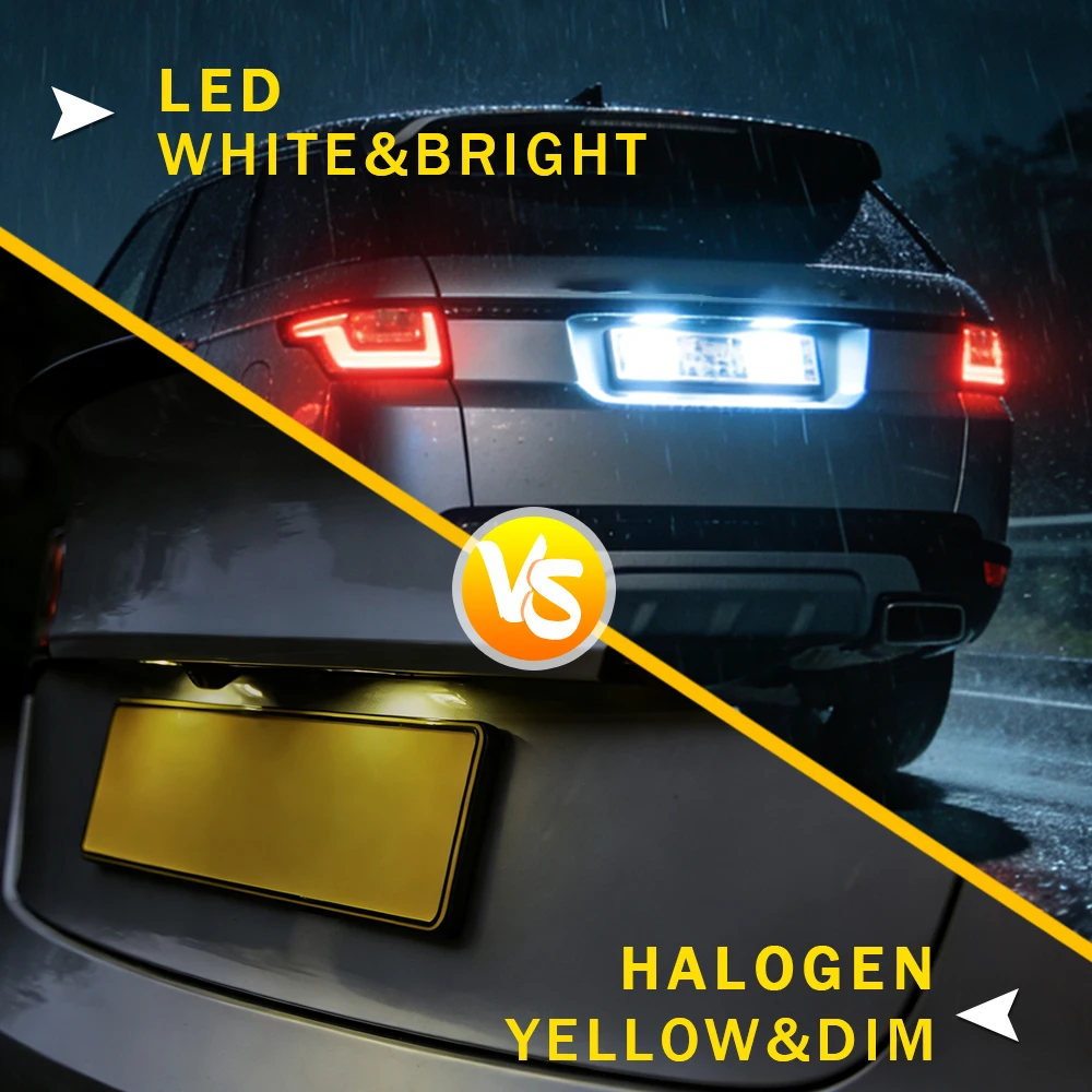 2Pcs LED License Plate Lights for LandRover Discovery Series 3 4 Freelander 2 LR2 Range Rover Sport Car Signal Light Replacement