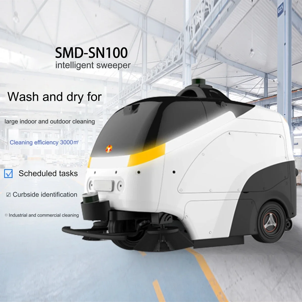 Commercial Electric Robot Sweeper Unmanned automatic navigation radar scanning ground deep floor sweeper robot