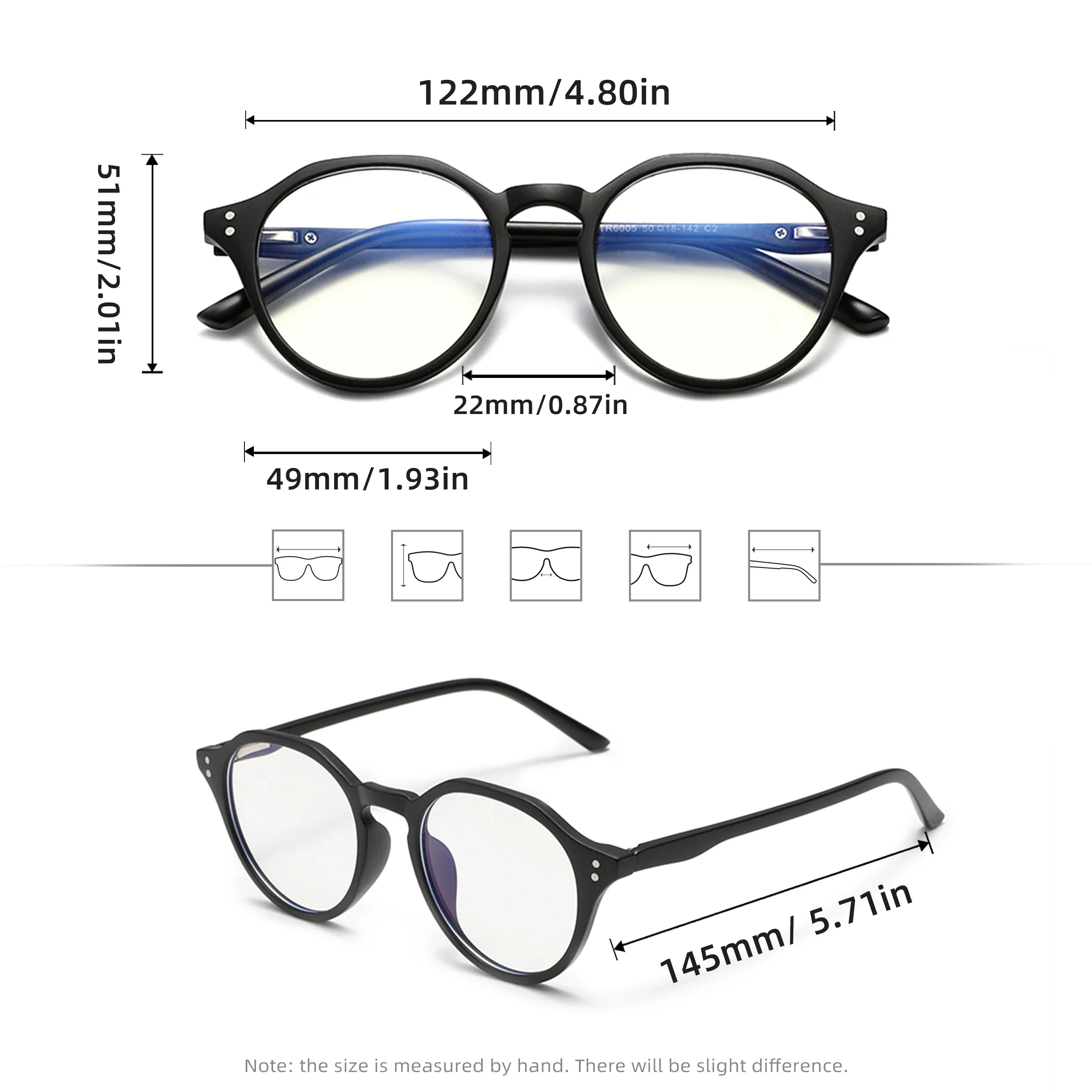 RBsunny خمر مكافحة نظارات الضوء الأزرق الرجال/النساء إطار دائري الكلاسيكية الرجعية الكمبيوتر واقية الأشعة الزرقاء حجب النظارات #5