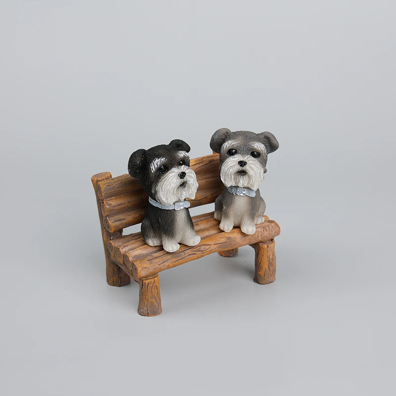 Mini Figurines & Miniatures Cute Creative Simulation Model Figurines Vintage Dog Bionic Art Home Decor Estatua FYFM
