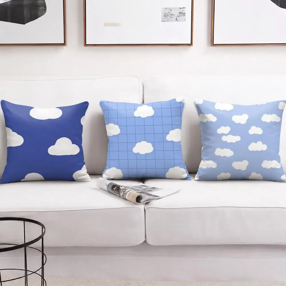 Fashion Clouds Cushion Cover Soft Short Plush Pillow Cover Smooth Cozy Texture Aesthetic Cushion Case Home Decor