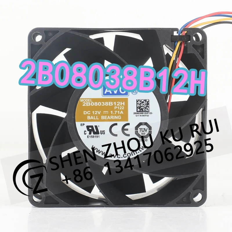 AVC 12V 1.71A AC EC 8038 Violent high air volume  80X80X38MM 8CM 4-wire pwm Server regulation 2B08038B12H coolinfan