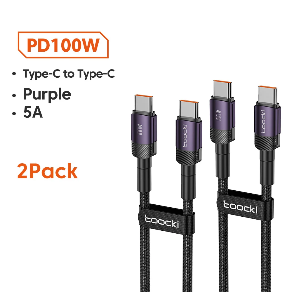 Toocki 100W Type C naar USB C-kabel PD 3.0 snel opladen 4.0 Snel opladen Type C naar Type C voor Macbook Samsung Xiaomi - afbeelding 1