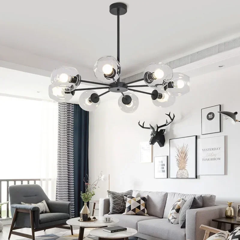

Modern Glass Chandelier for Living Room Vintage Lamp Stair Chandelier Room Lamp Hanging Light Lighting Ceiling Chandeliers