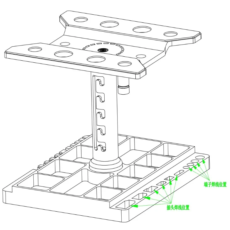 Safe Non Toxic RC Model Car Repair Stand With Adjustable And 360-Degree Rotatable Mounting Base Featuring Angle Ruler