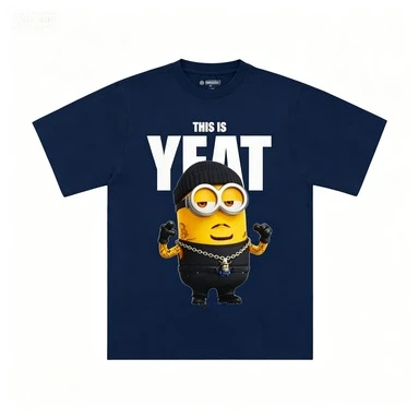 Minions 2026 New Movie This Is Yeat Tattoo Minion Graphic Oversized Cotton Unisex Hip Hop Short Sleeve T Shirt