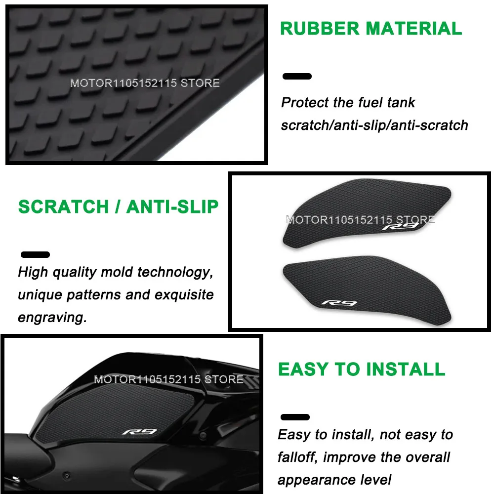 YZF R9 2025 New Motorcycle Accessories Tank Pad Protector Sticker Decal Gas Knee Grip For YZF-R9 YZFR9 yzf-r9 yzfr9 2025