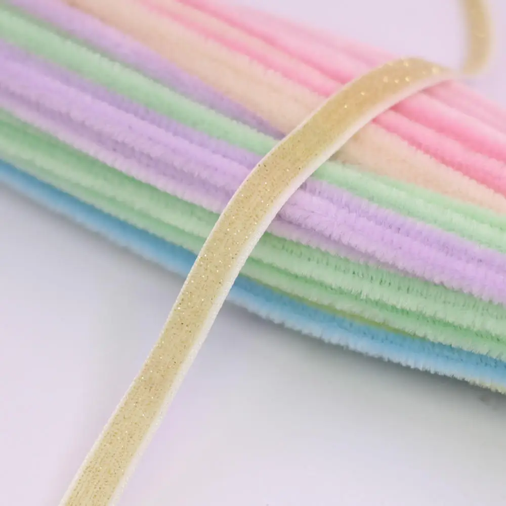 

1Yards/Roll 1cm Plush Ribbon Roll DIY Bow Hair Clip Material Package Handmade Hair Accessories Gift Wrapping Wedding Party Decor