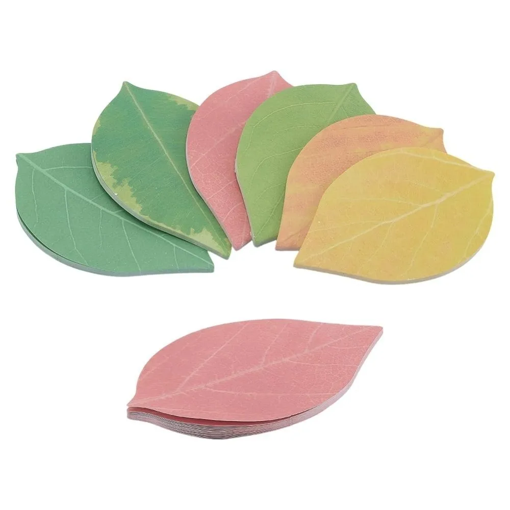 25 Sheets/book Leaf Paper Pad Sticky Notes Cute Tree Leaf Sticky Notes Paper Memo Office School Home Self-Adhesive Note Sticker