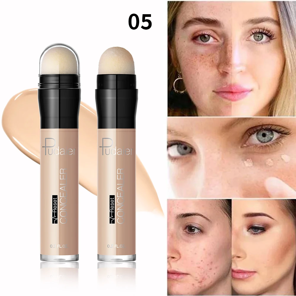 6 ألوان كونسيلر قلم كريم أساس طويل الأمد مقاوم للماء الهالات السوداء البقع حب الشباب علامات كونتور عصا