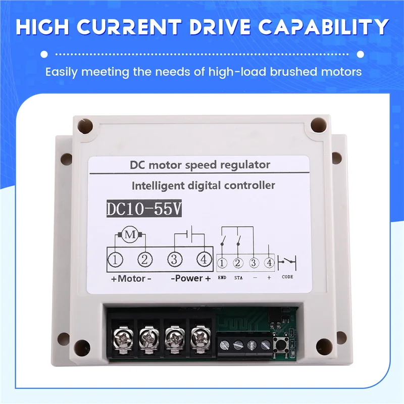 

ABSQ-регулятор скорости двигателя для матовых двигателей постоянного тока 10-55 В-30 А с дисплеем напряжения и тока, модуль дистанционного управления для проектов DIY