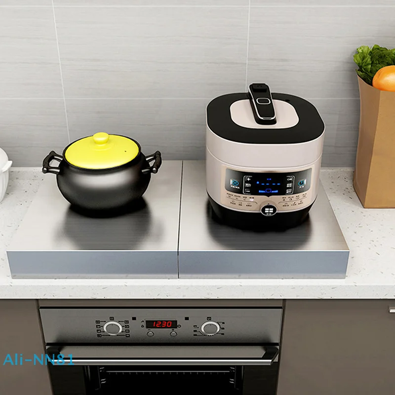 【N】Stainless Steel Rice Cooker Electromagnetic Stove Frame Kitchen Storage Rack Gas Stove Protective Cover Plate Bracket