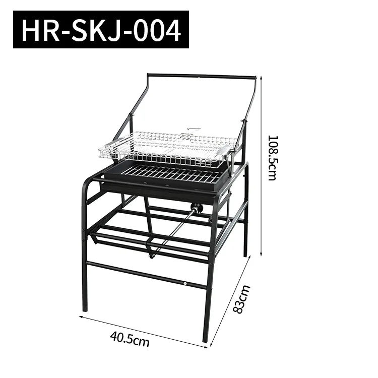 Outdoor Dismantling of BBQ Charcoal Chicken Flipping and Rotating Grill Mesh Frame for Courtyard  Beef Oven