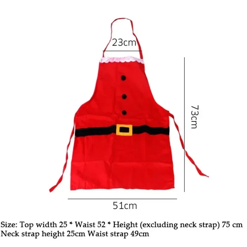 Personalized Christmas Red Santa Claus Aprons Christmas Creative Design Apron for Holiday Party Christmas Decoration Cloth