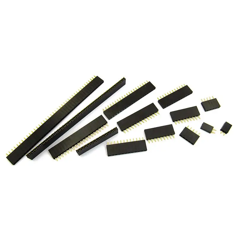 10pcs Pitch 2.54mm 1x14/15/16/17/18/19/20/9/10/12Pin Female Single Row Pin Header Strip PCB Connector Single Row Mother