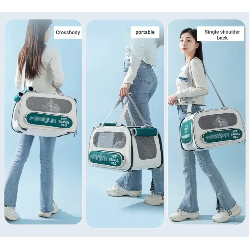 Pet Outing Cat Carrier Bag Large Space Pets Outing Portable Pets Shoulder Bag Breathable Transport Transporter for Cats Cat Bag