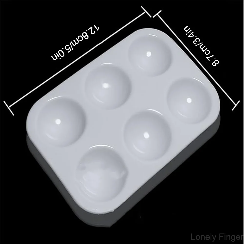 White Plastic Paint Tray Palettes, 6 Well Watercolor Oil Palette, for Artist Craft Palettes, DIY Craft and Art Painting Palettes